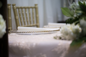 wedding, gold beaded charger plate, hamilton wedding, niagara wedding