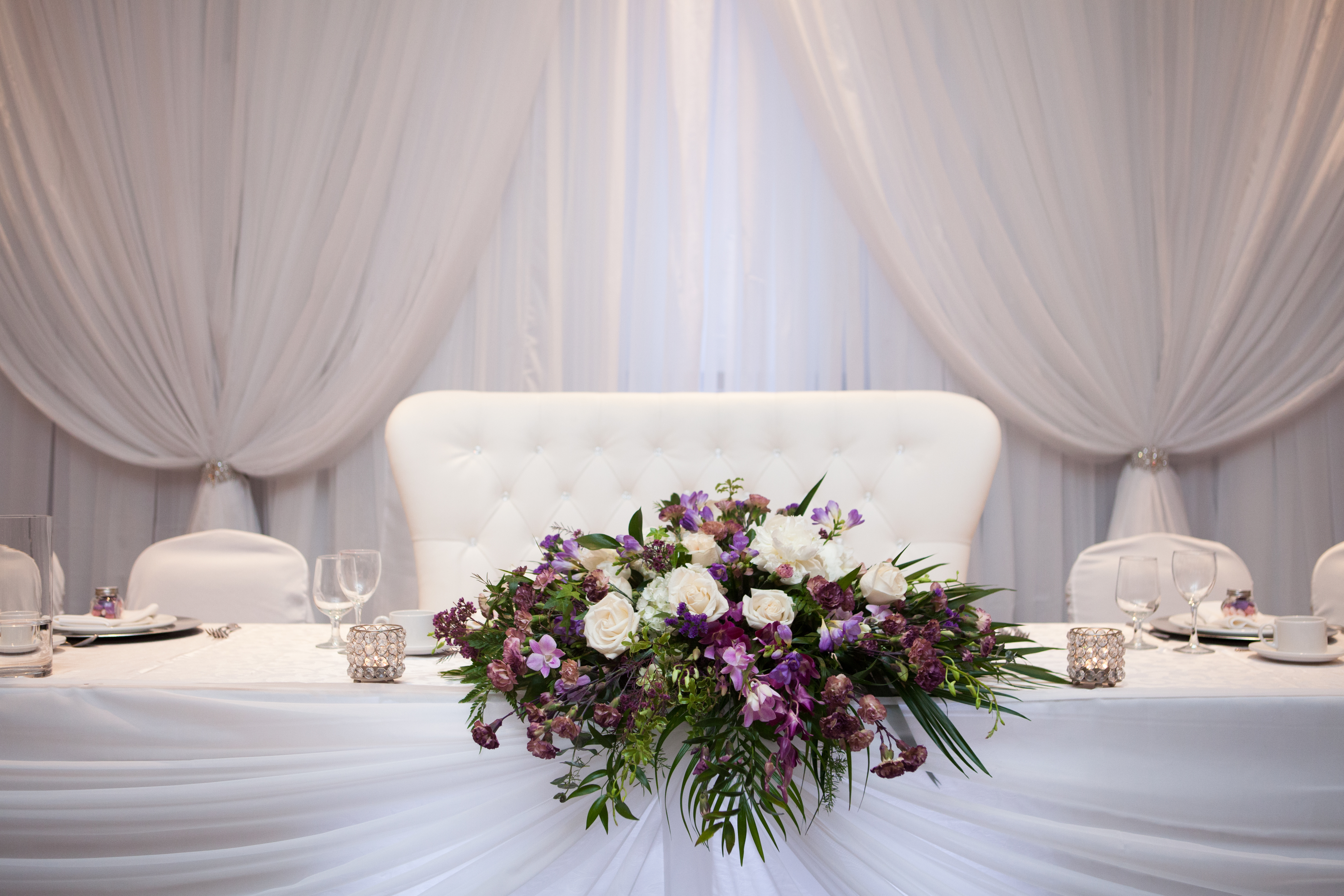 Marquis Gardens hamilton wedding head table backdrop