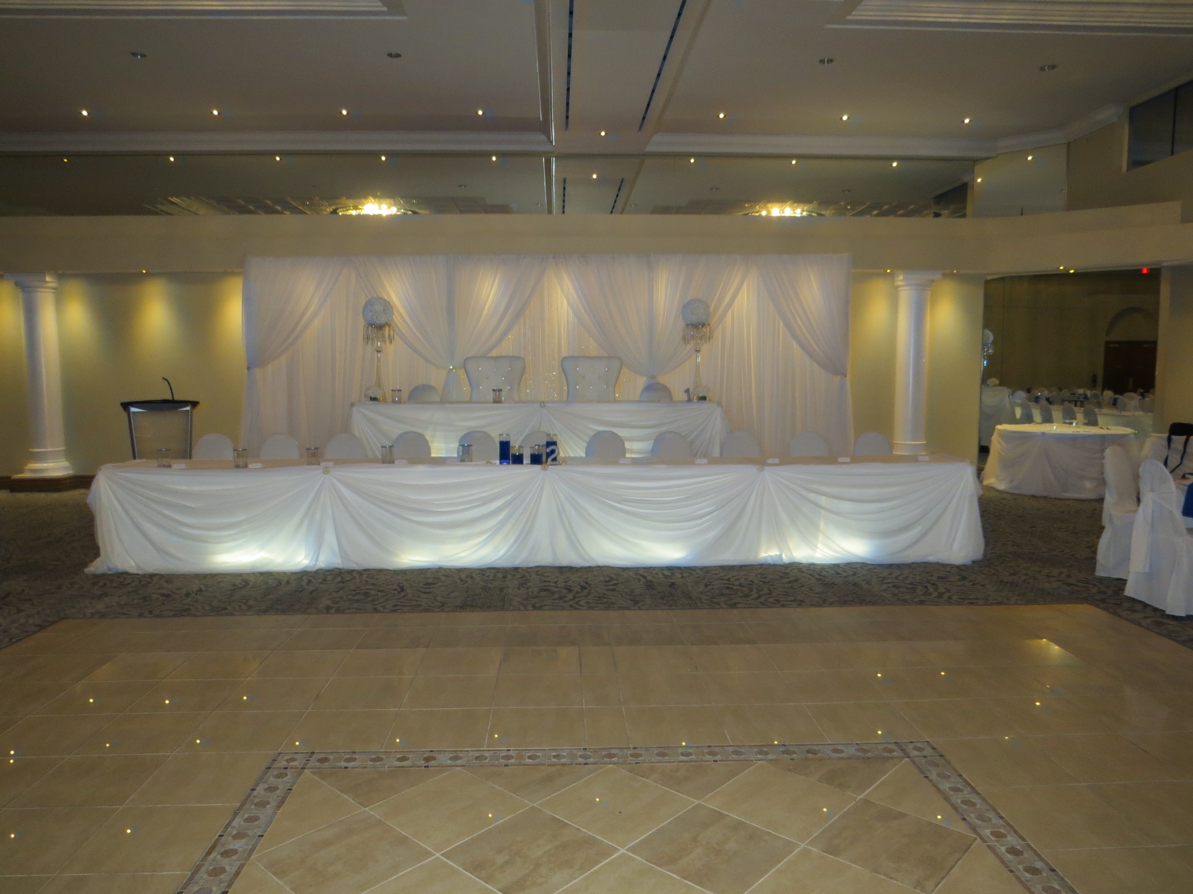 Burlington Convention Centre wedding head table backdrop