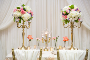 wedding show decor booth display candelabras chair decor