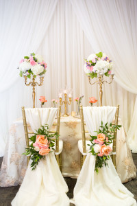 wedding show decor booth display candelabras chair decor