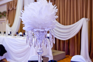 feather ball centrepieces crystal