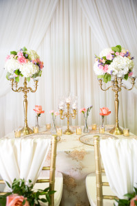 wedding decor backdrop candelabras vintage