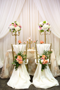 wedding decor backdrop candelabras vintage