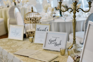 Wedding Decor: Receiving Table at La Salle in Burlington