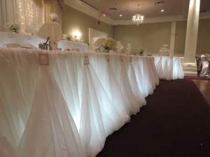 Cinderella Skirted Head Table at Oasis Convention Centre Mississauga