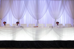 wedding decor head table backdrop white oaks resort niagara