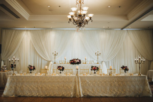 Burlington golf and country club wedding head table backdrop