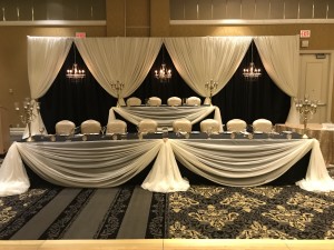 hilton niagara falls wedding head table backdrop