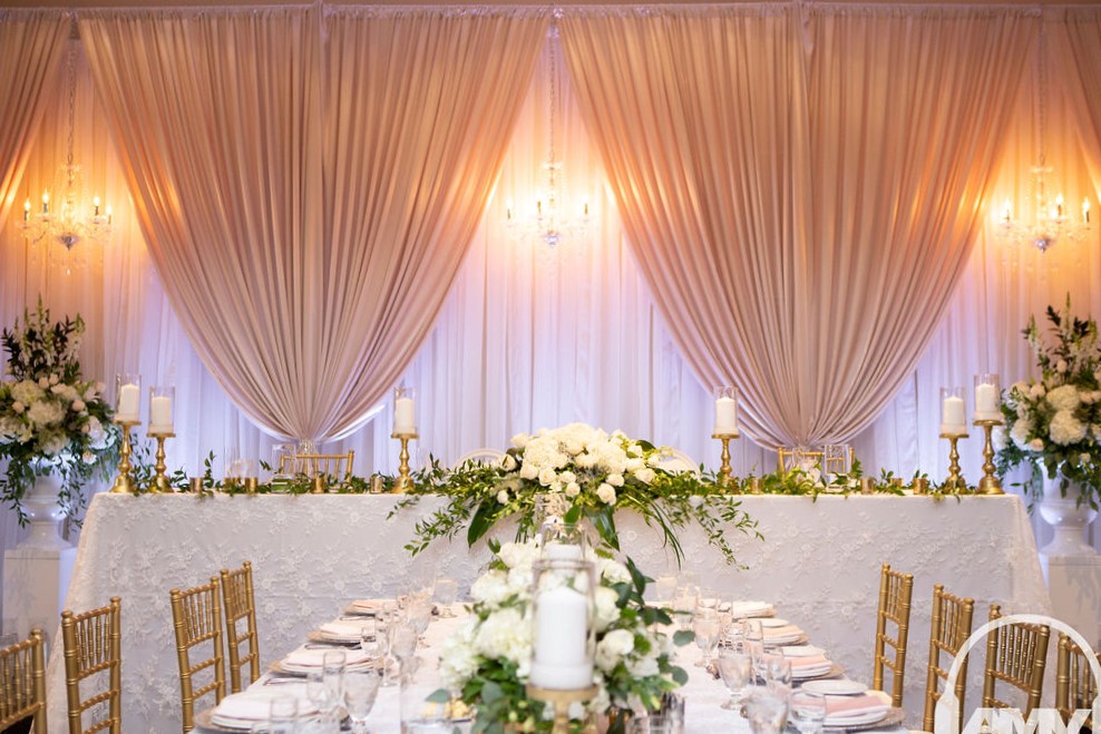 Wedding Decor Blush Backdrop, Head Table Burlington