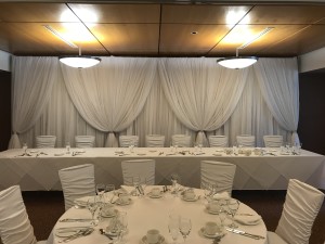 mcmaster university wedding decor backdrop