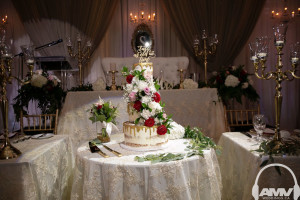 liuna station wedding head table backdrop