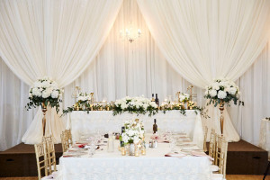 wedding head table backdrop winona vine estates
