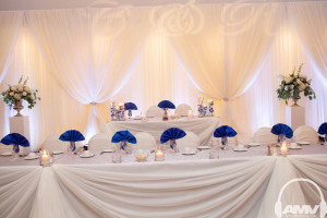 wedding decor liuna gardens head table 