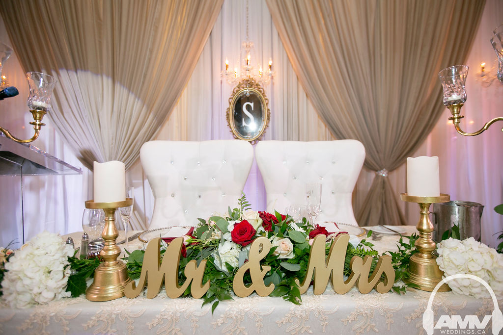 Wedding Decor - Head Table, Backdrop - Beauty and the Beast Theme